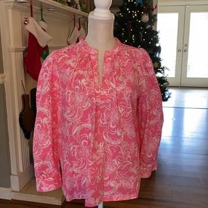 FINAL REDUCTION Lilly PulitzerXGoop-Cotton Paltrow, Large, Hottie Pink Kiss Kiss